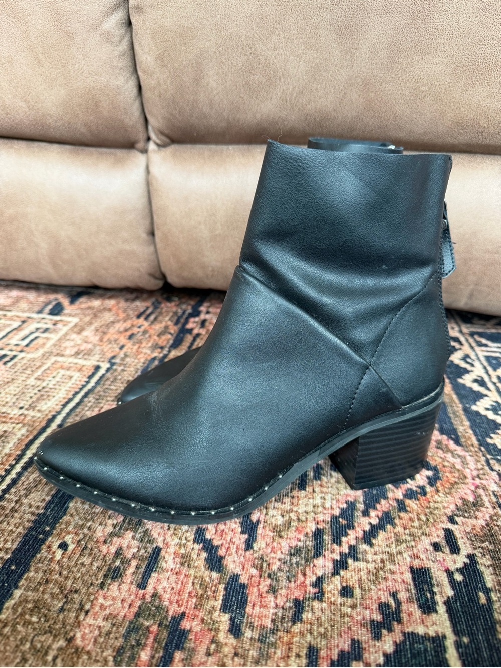 Women's American Eagle Black Ankle Bootie with Block Heel